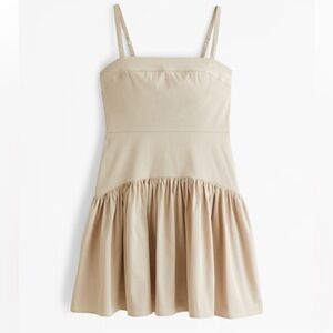 Abercrombie drop waist dress in beige